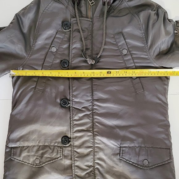 MOUSSY Military Line - Hooded Parka w Detachable Leopard Print Lining - Size 2 - Picture 5 of 16